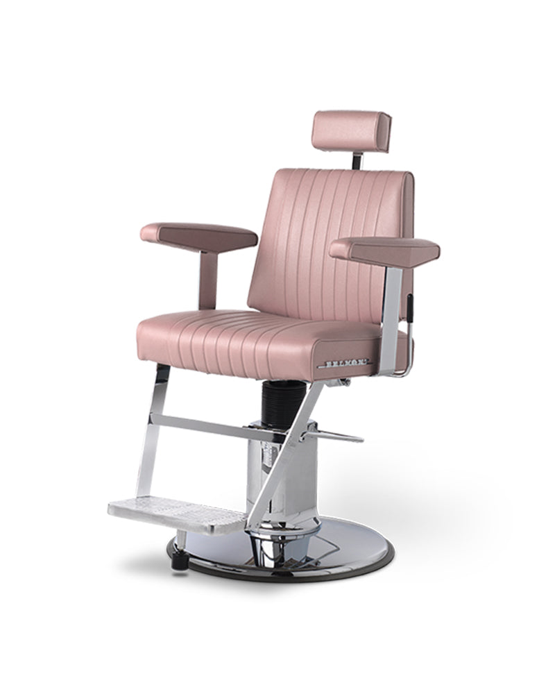 Dainty - Pink barber chair in stainless steel