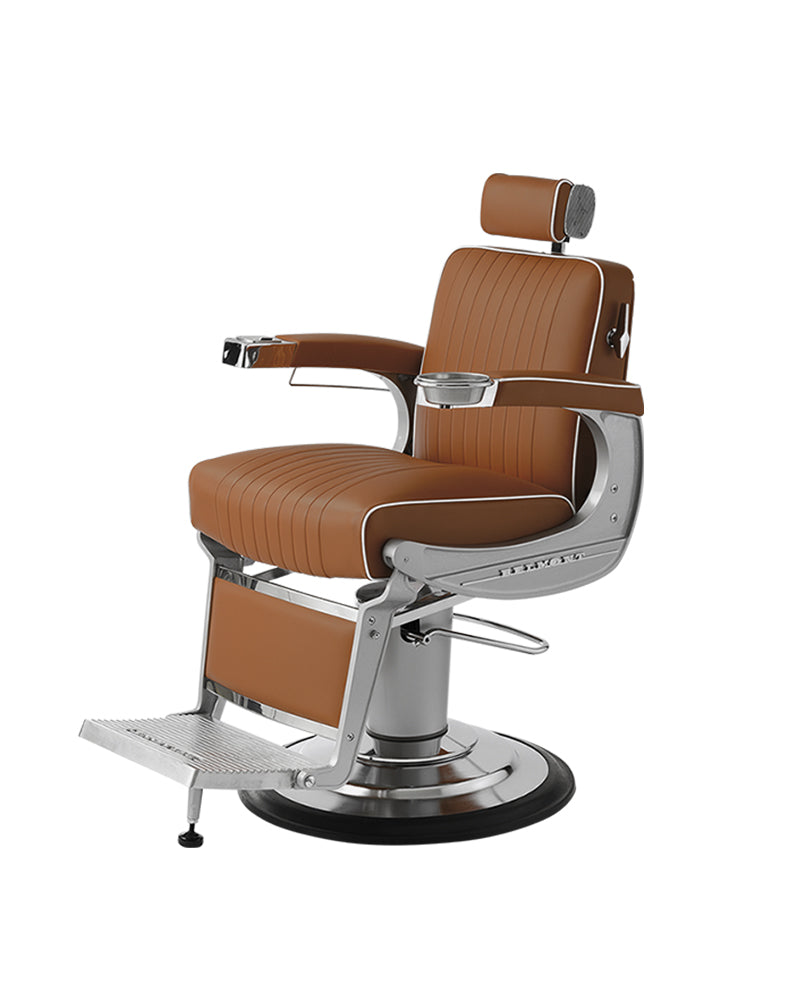 Apollo II - Brown barber chair - Cast iron frame
