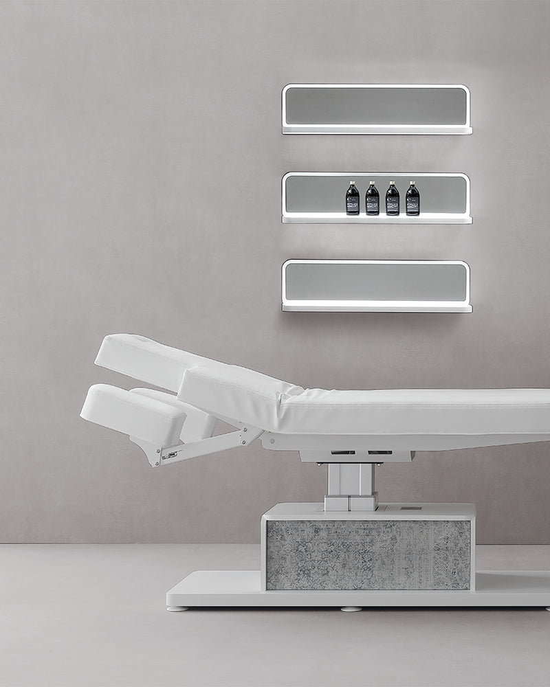 The Ben - White and gray massage table - with motor - with adjustable armrests