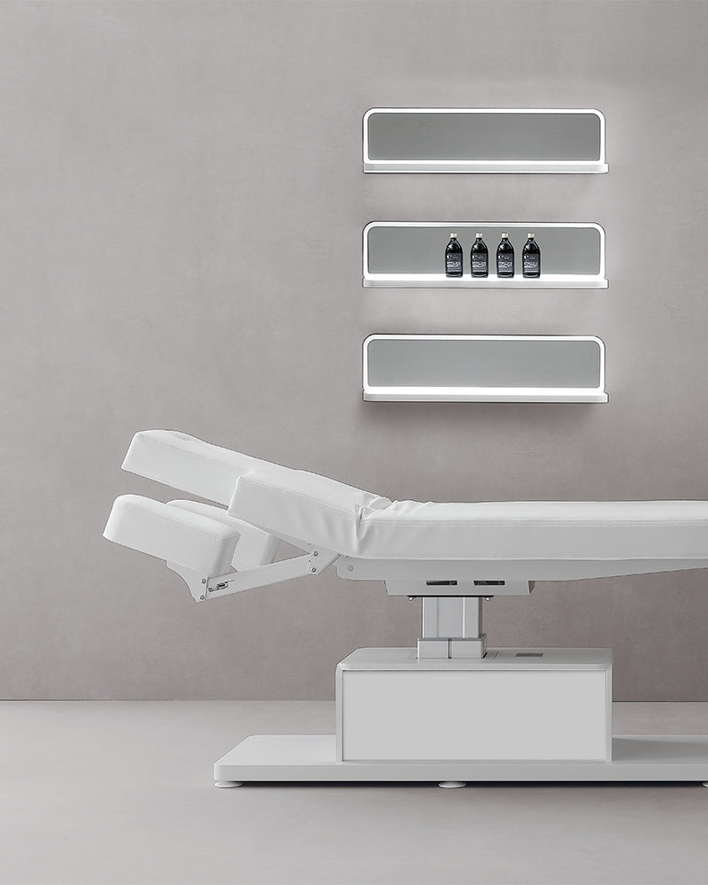 The Ben - White massage table - with motor - with adjustable armrests