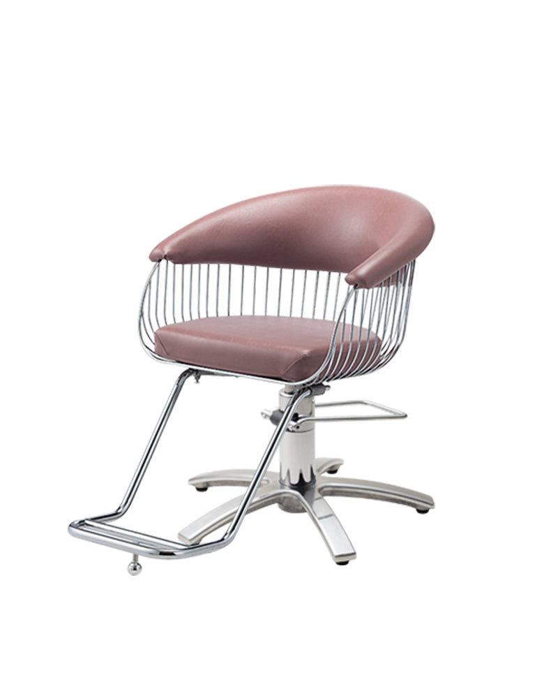 Harp - Pink hairdresser's chair - Chrome cross foot