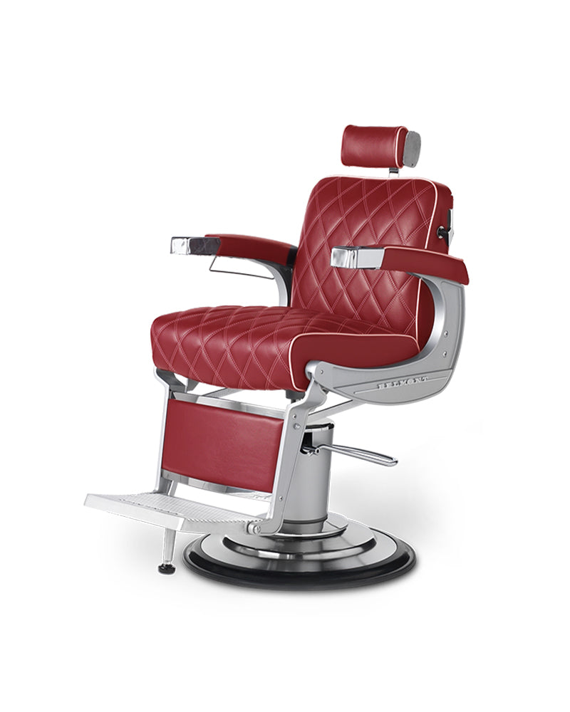 Apollo II ICON - Red Shaving Chair - Cast Iron Frame
