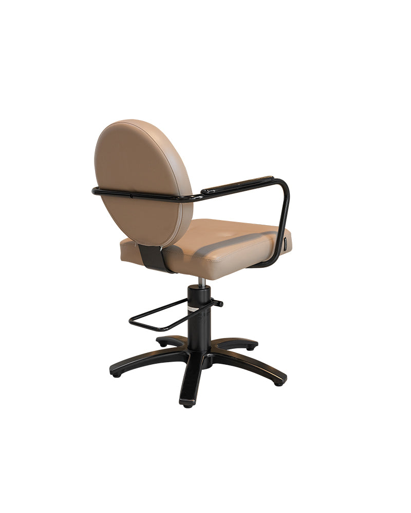 KU - Light brown hairdressing chair - Black cross base