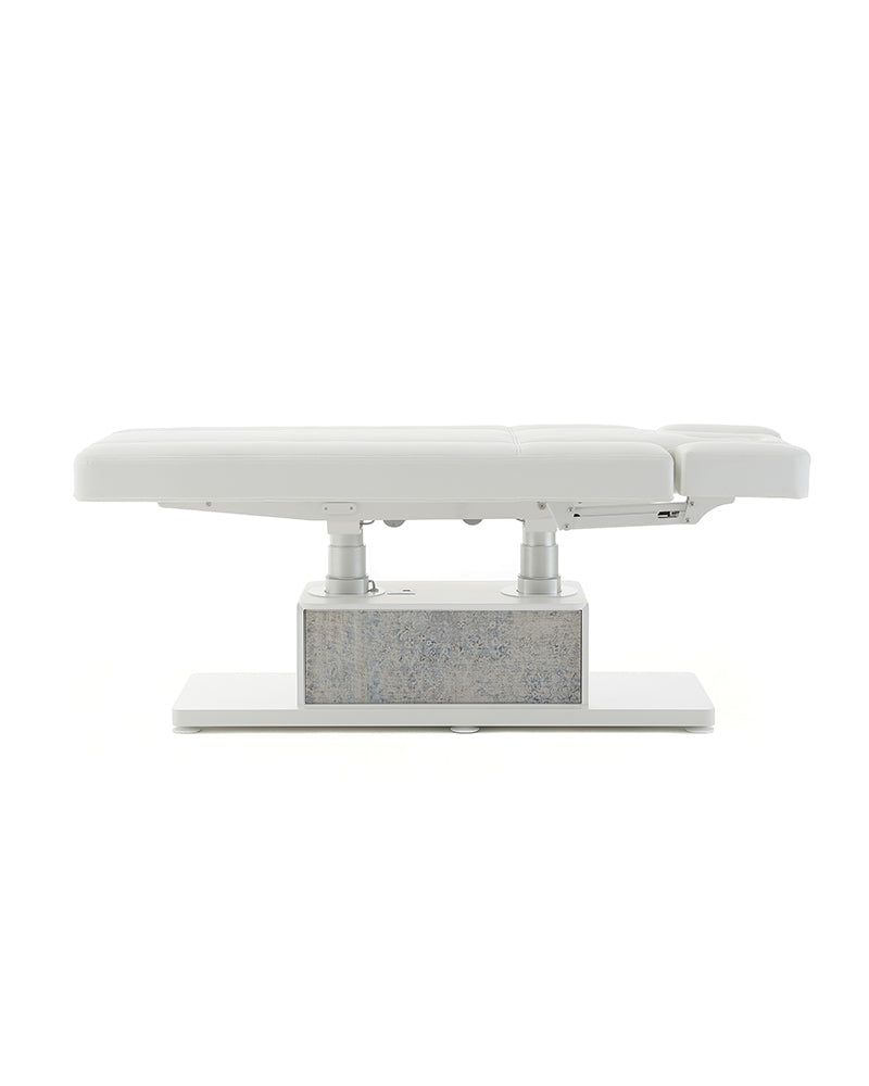 The Clair - White and gray massage treatment table - with motor - with adjustable armrests