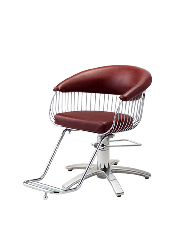 Harp - Red hairdresser's chair - Chrome cross foot