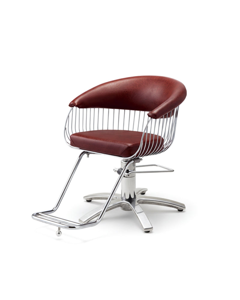 Harp - Red hairdresser's chair - Chrome cross foot