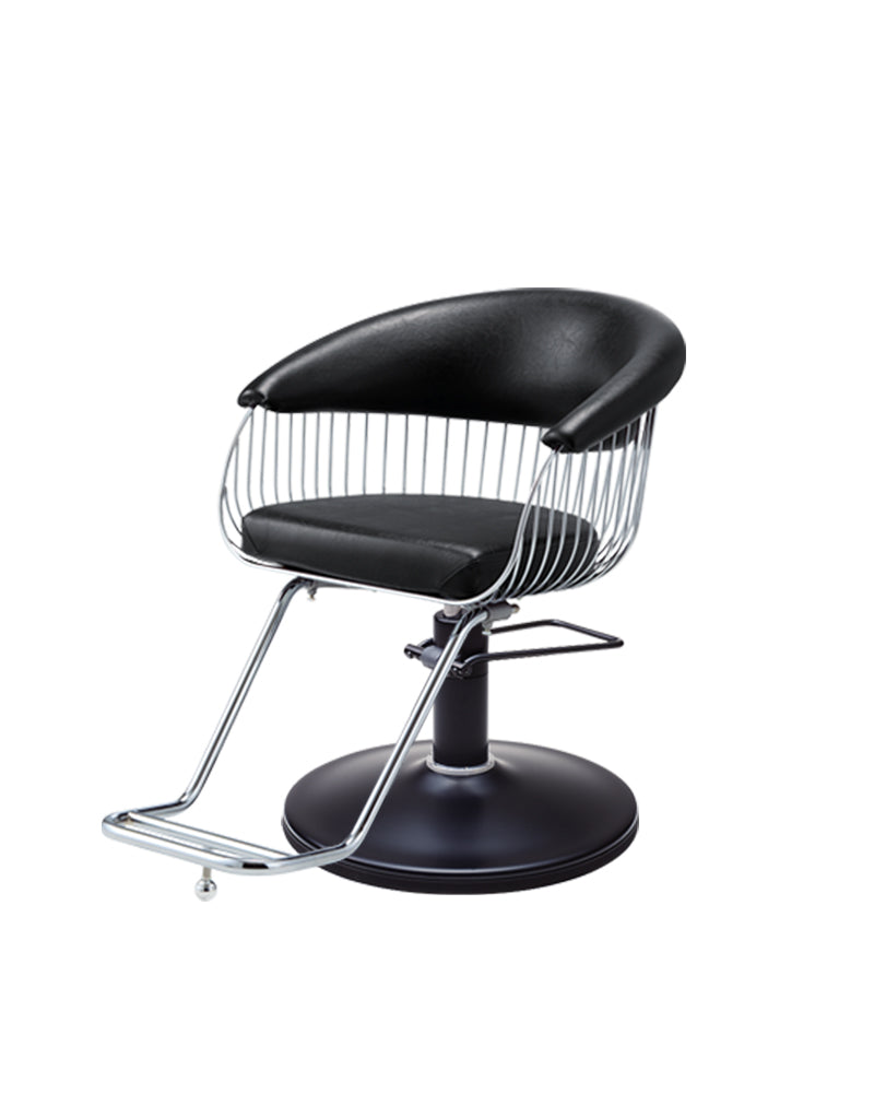 Harp - Black hairdresser's chair - Black plate foot