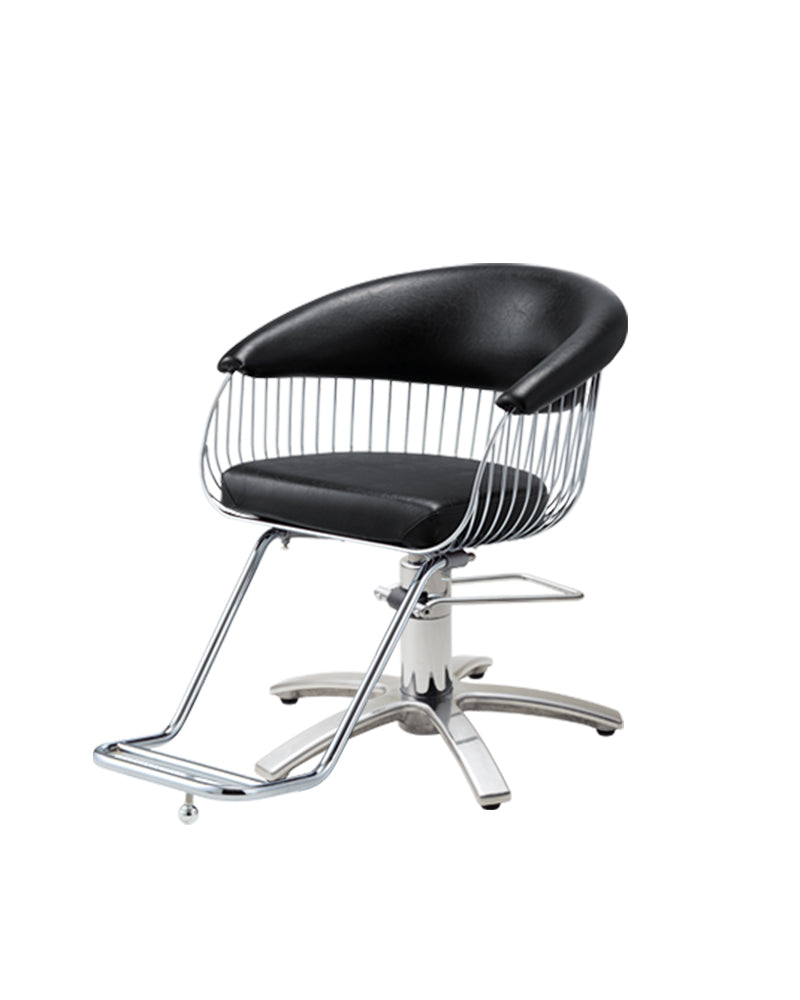 Harp - Black hairdresser's chair - Chrome cross foot