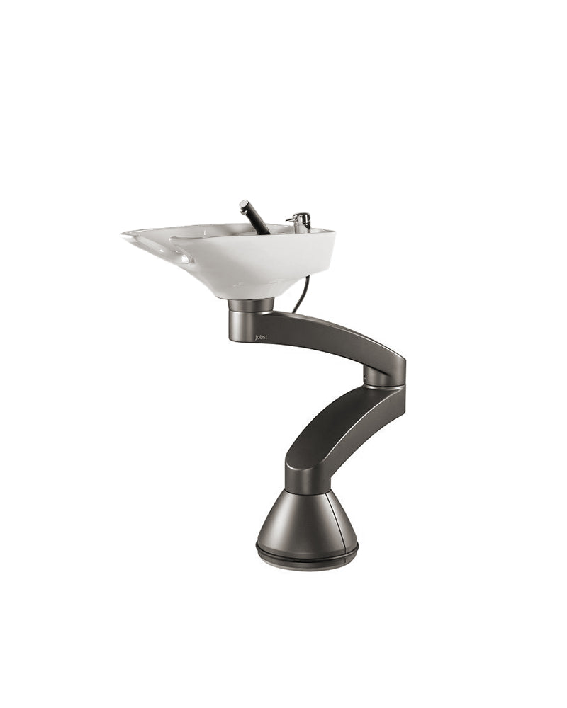 Contura swing PLUS - Dark gray pedestal sink - White basin