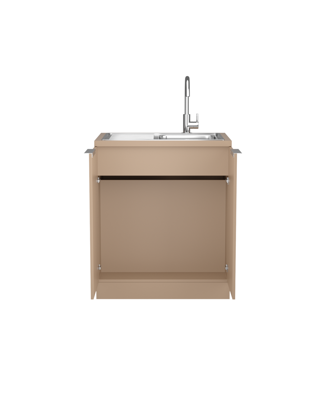 Colorbar sink - Beige wash cabinet - Chrome basin