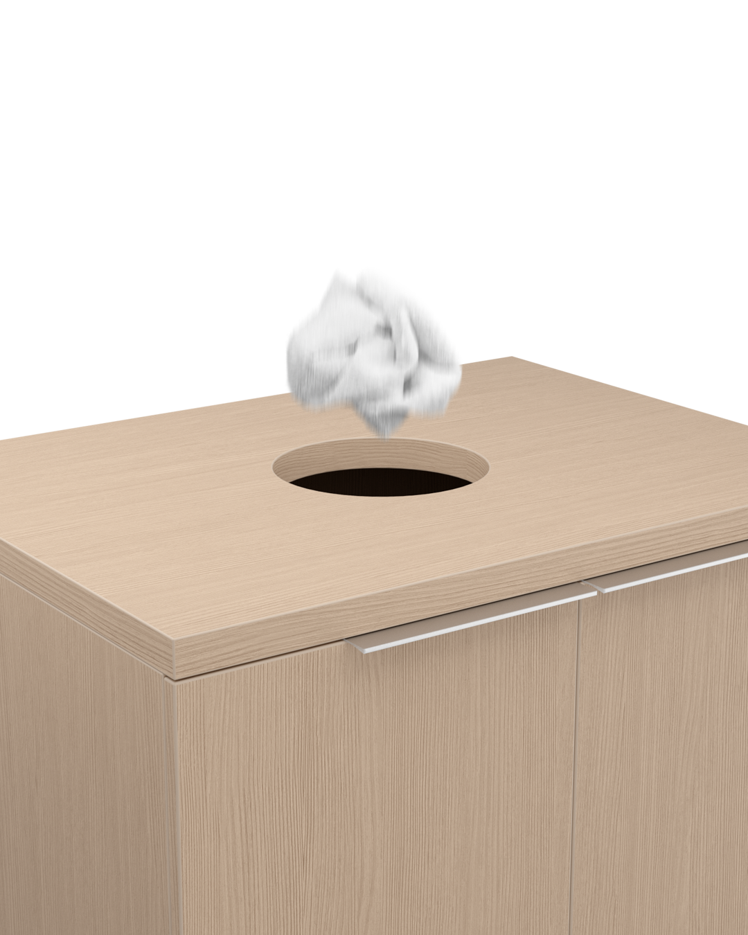 Colorbar towel basket - Washbasin in oak pattern - Matt black