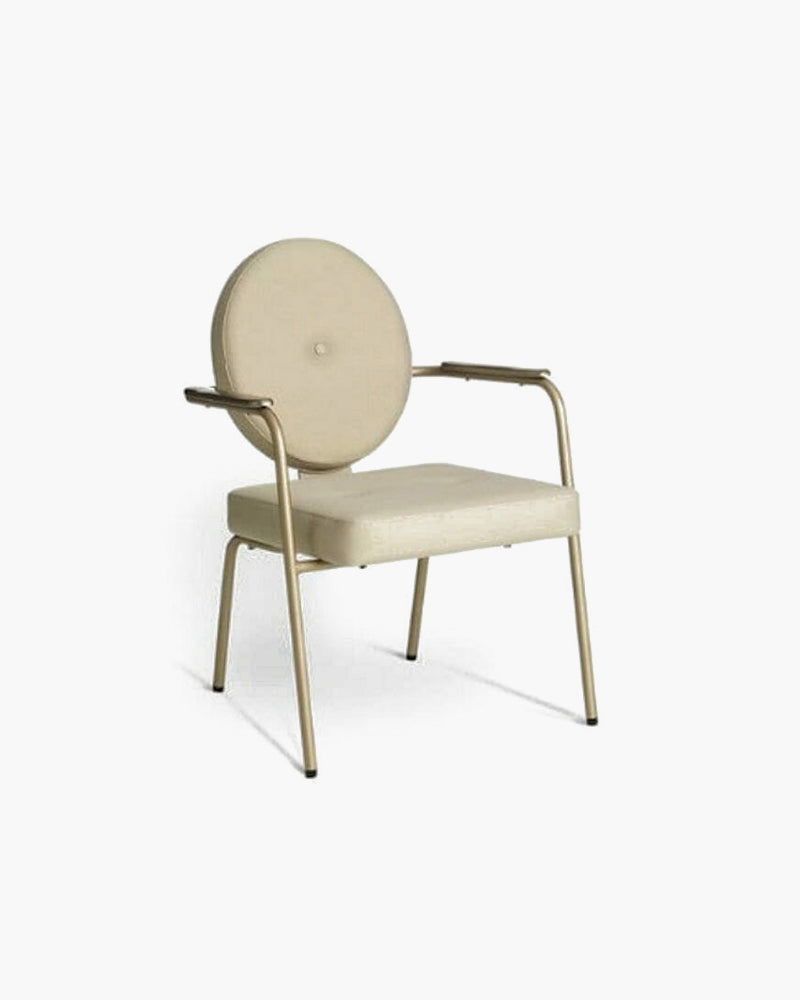 Shiki - Beige waiting chair - Champagne colored legs