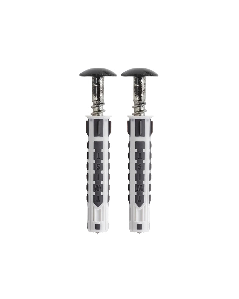 Black screws + rawlplugs 2 pcs.