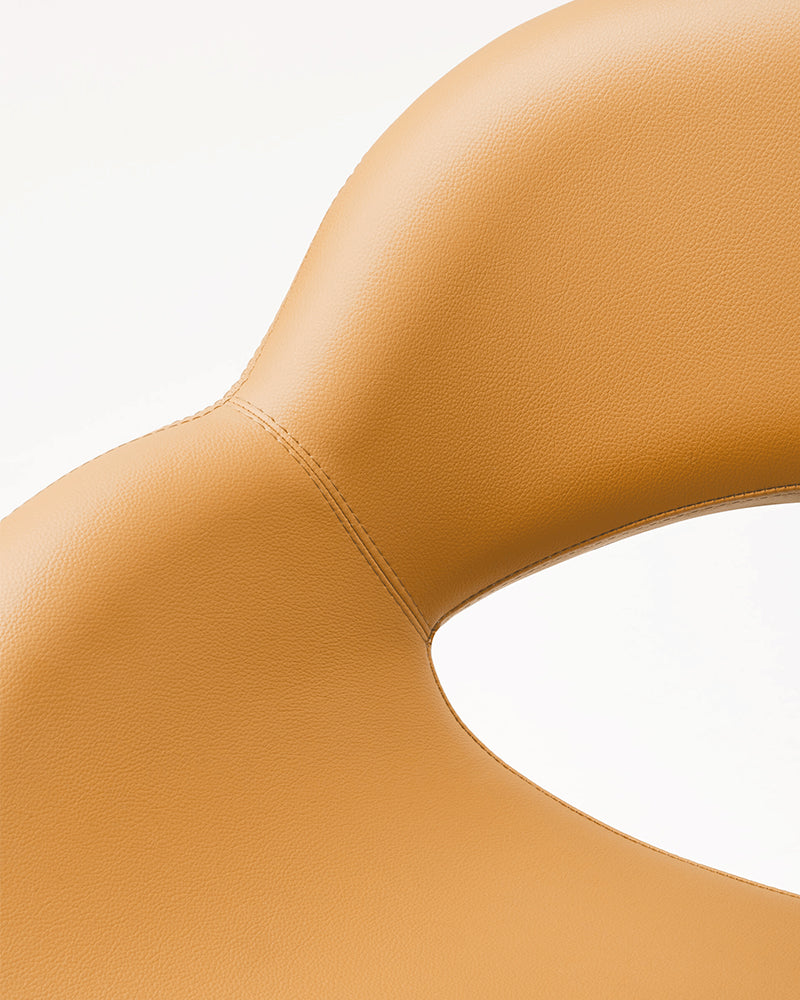 Thea - Orange styling chair with black X base