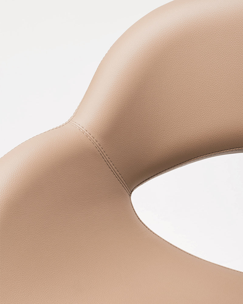 Thea - Beige styling chair with black X base