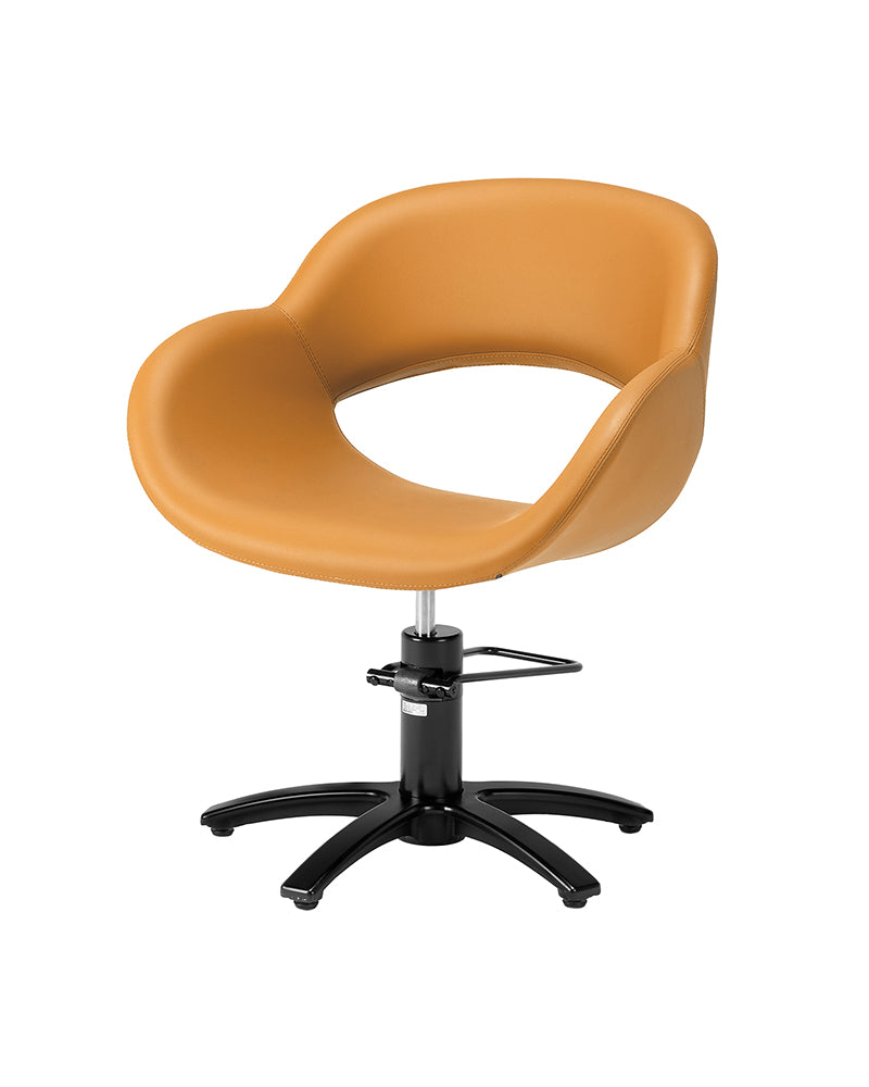 Thea - Orange styling chair with black X base