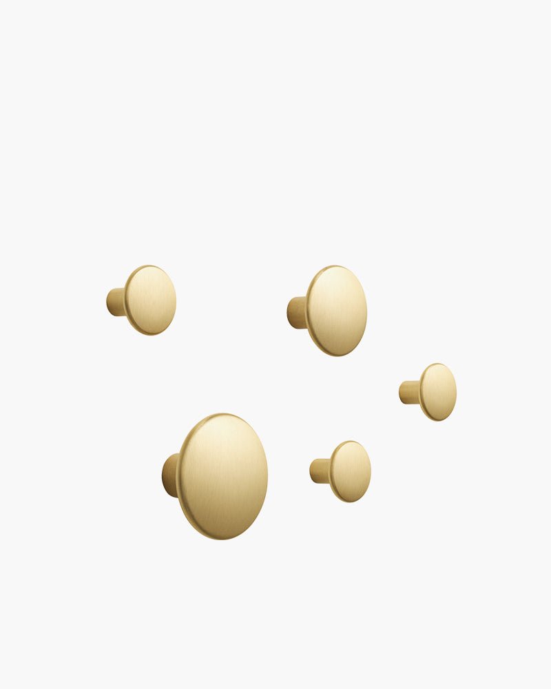 Dots - Hook in brass - 5 pcs.