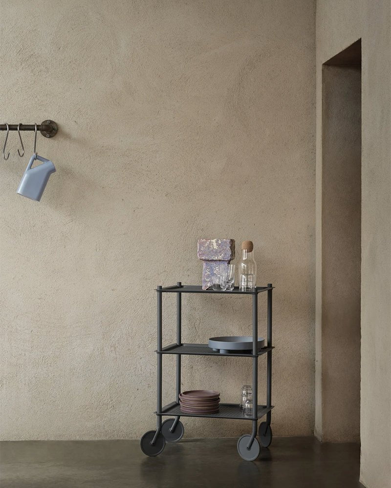 Flow large - Gray rolling table - Perforated metal