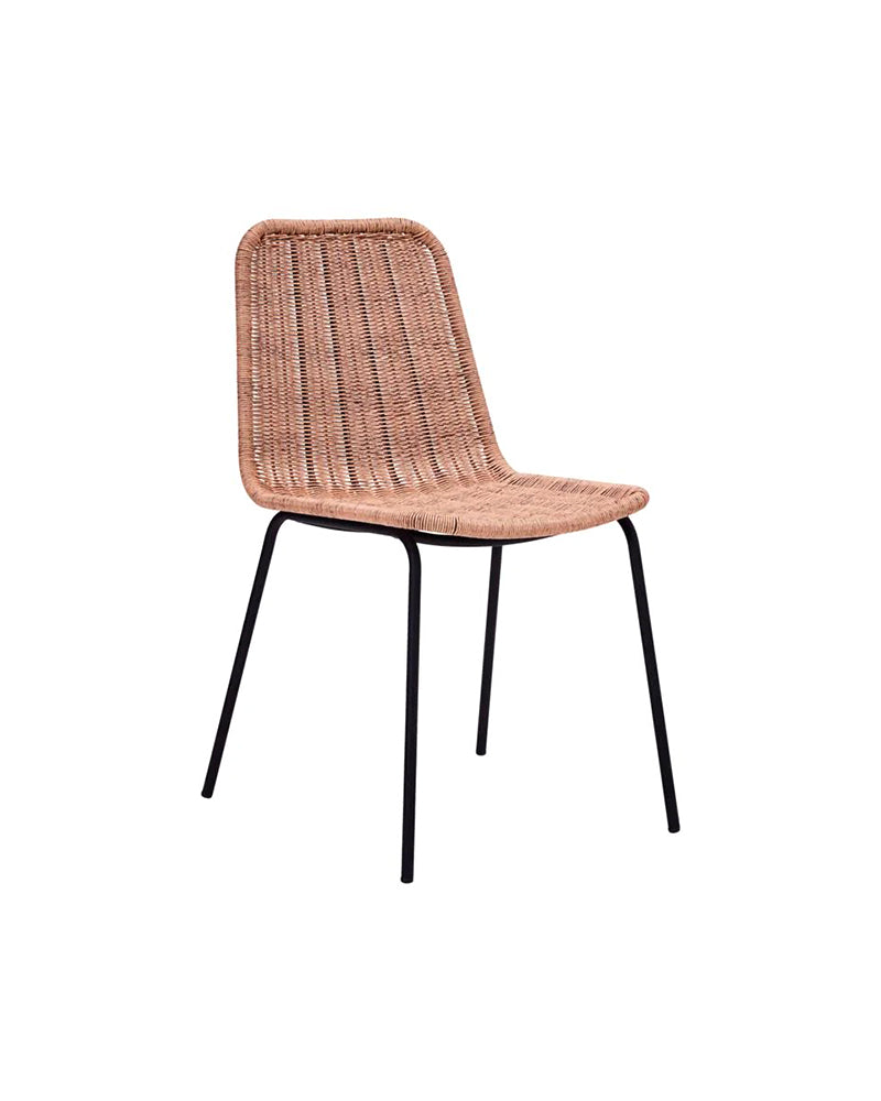 Hapur - Natural colored cafe chair - black legs