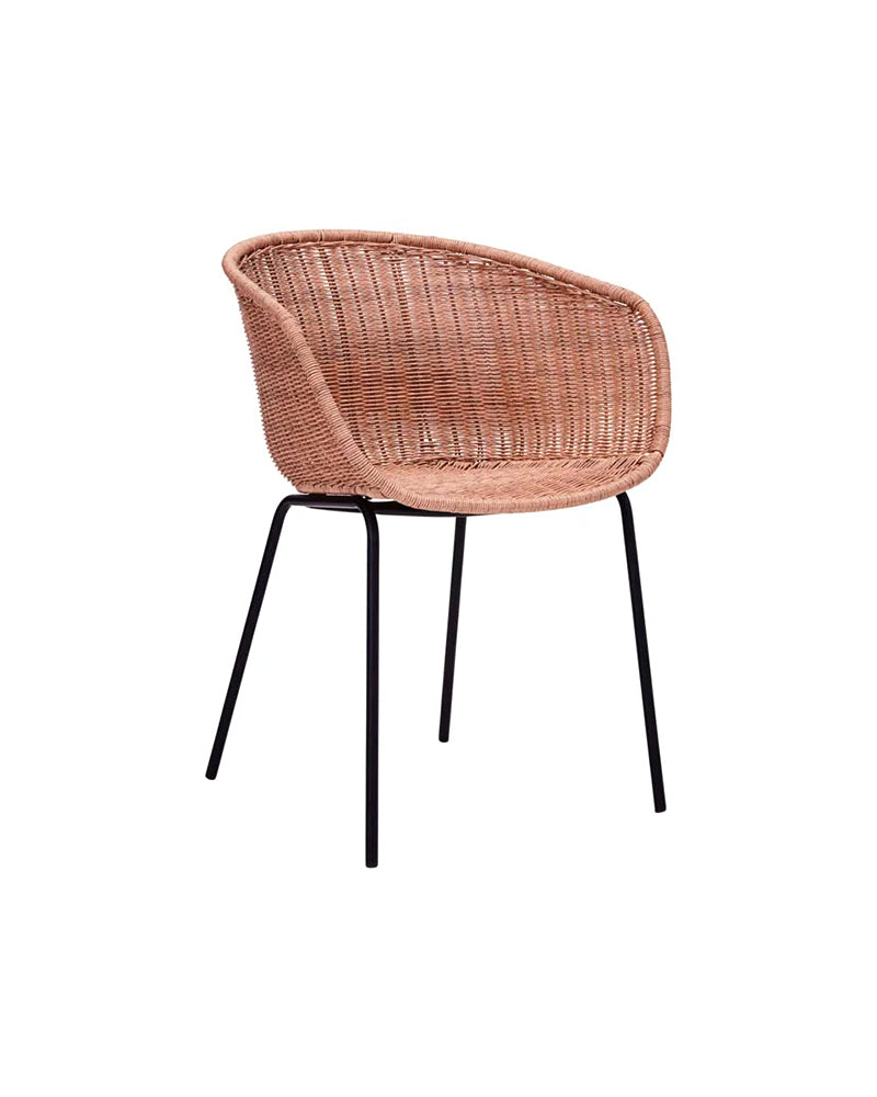 Hapur - Natural colored shell chair - black legs