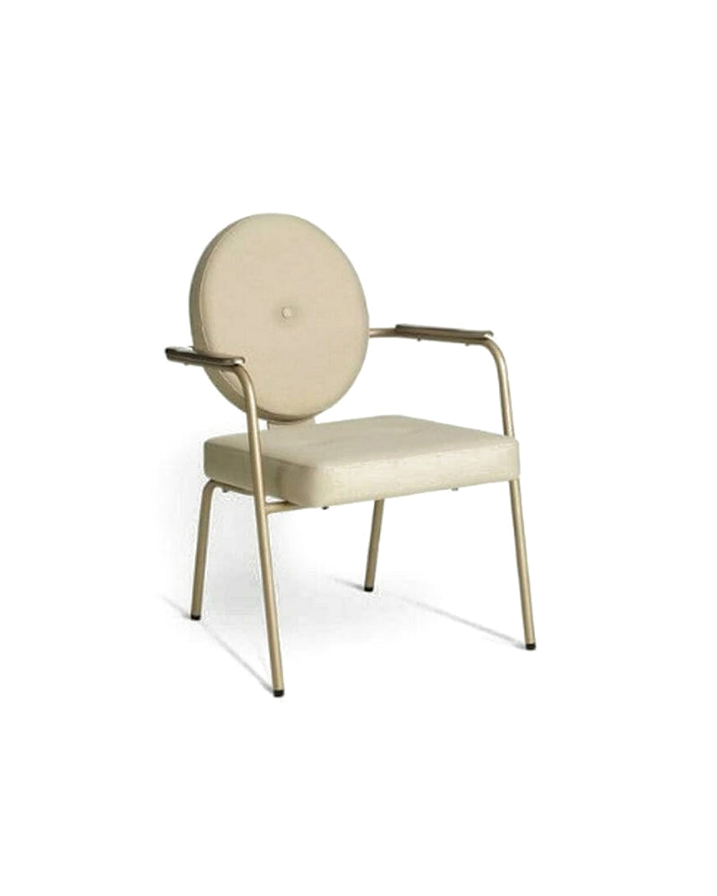 Shiki - Beige waiting chair - Champagne colored legs